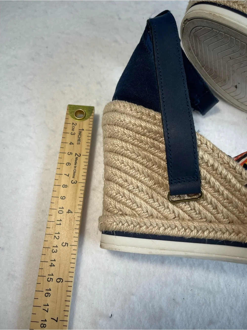 TOMS Women’s Colorful Stripe Espadrille Wedge Sandals Ankle Strap Size 9.5
